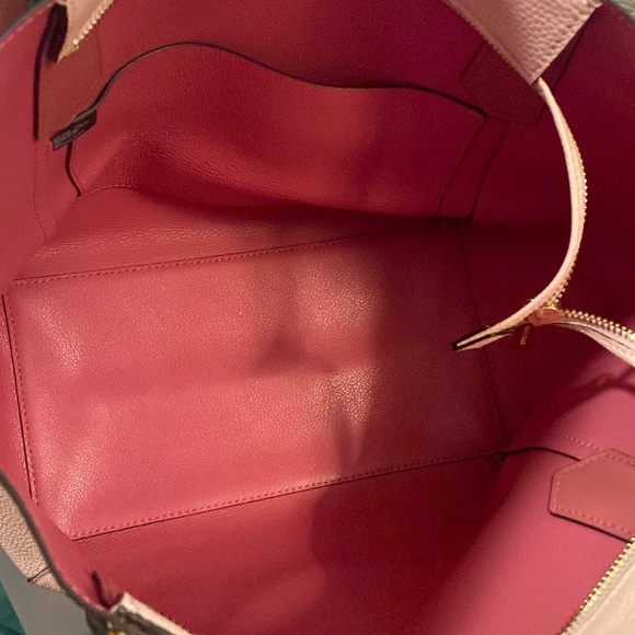 🩷Michael Kors🩷Colorblock💕Pale Pink w/ Dark Mauve💕Large Tote/Like New - Picture 2 of 15